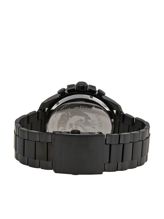 Diesel Mega Chief Men's Watch 51mm Chronograph Battery with Black Metal Bracelet