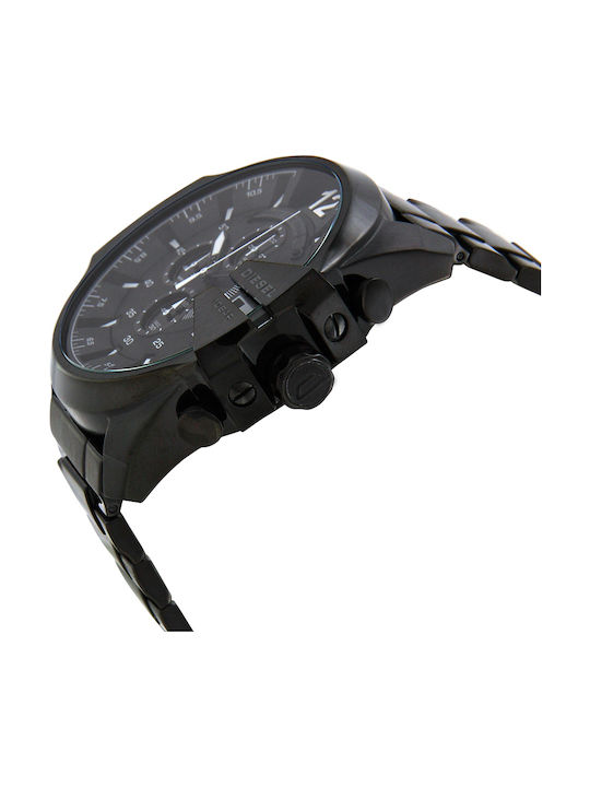 Diesel Mega Chief Men's Watch 51mm Chronograph Battery with Black Metal Bracelet