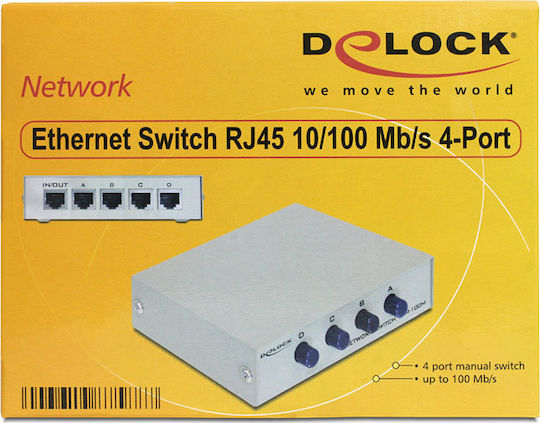 DeLock Ethernet Switch RJ45 10/100 Mb/s 4-Port manual Неуправляем L2 Switch с 4 Портове Ethernet