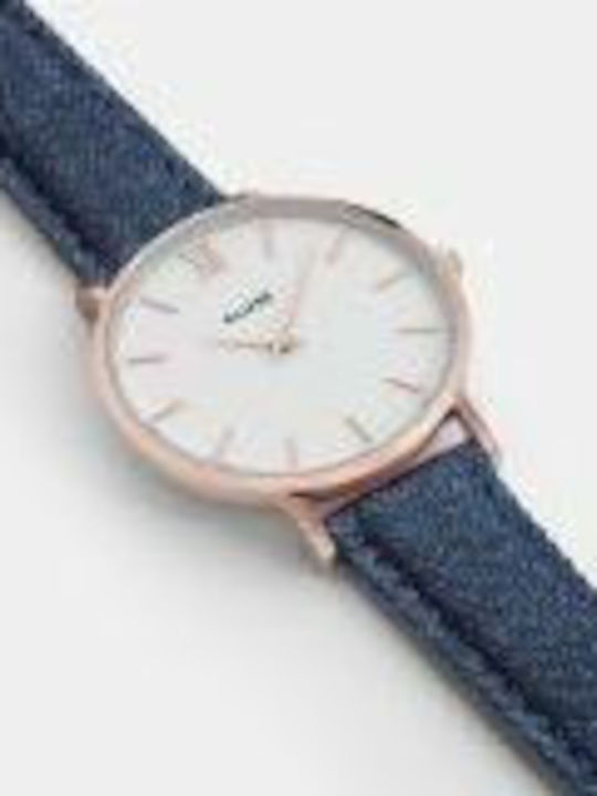 Cluse Minuit Damen Uhr mit Blau Stoffarmband
