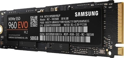 Samsung 960 Evo SSD 500GB τύπου M.2 με σύνδεση PCI Express 3.0 MZ-V6E500BW