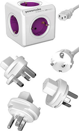 Allocacoc ReWirable 3x plugs+IEC EU PowerCube 4 Θέσεων με 2 USB-A και Καλώδιο 1m Μωβ