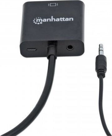 Manhattan HDMI to VGA Converter Конвертор 3.5mm / HDMI мъжки към VGA женски Черен 1бр
