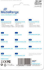 MediaRange SDHC 4GB Class 10 15MB/s