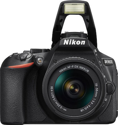 Nikon DSLR Φωτογραφική Μηχανή D5600 Crop Frame Kit (AF-P DX 18-55mm F3.5-5.6G VR) Black
