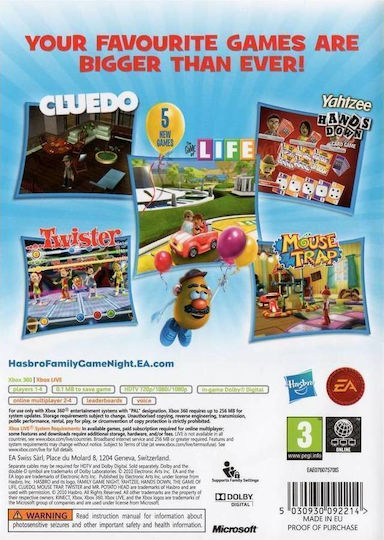 Hasbro Family Game Night 3 XBOX 360 Game (Used)