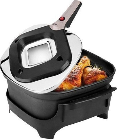 Tischplatte Elektrischer Grill 475W Edelstahl mit Deckel 37x44cm