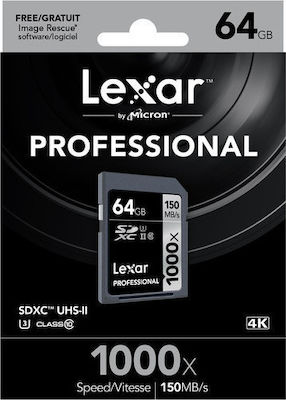 Lexar Professional 1000x SDXC 64GB Klasse 10 U3 UHS-II