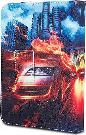 Husă Universală Burning Car 9-10" Flip Cover Durabilă Multicoloră (Universal 9-10")