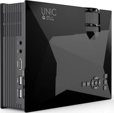 Unic UC46 CVACC-E614 Мини Проектор LCD LED лампа с Wi-Fi Черен