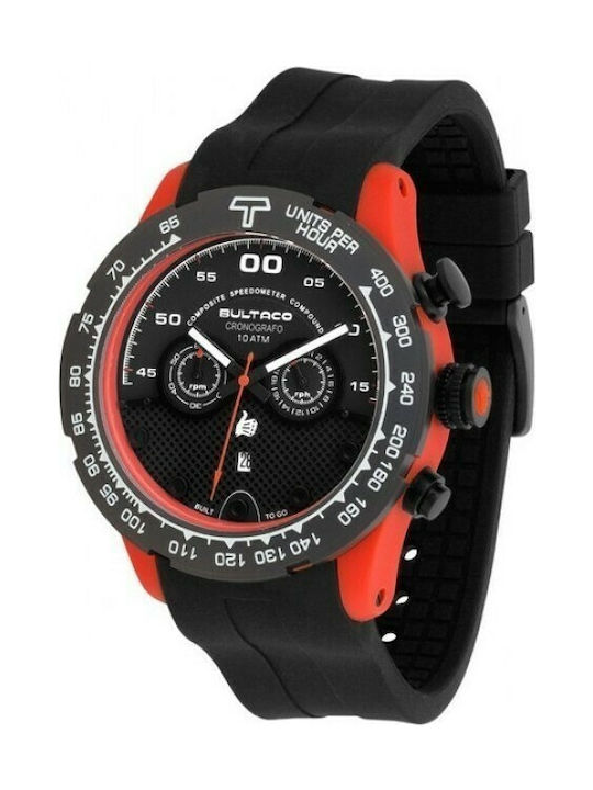 Bultaco Watch Battery with Black Rubber Strap H1PO48C-SB2