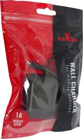 Maxlife Charger with Built-in Cable micro USB Blacks (Charger)