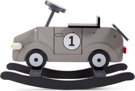 Childhome My First Car Wooden Rocking Toy Car for 24+ months with Max Load Capacity 25kg Gray