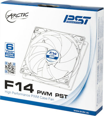 Arctic F14 PWM PST Case Fan 140mm (1350rpm / 74cfm) Χωρίς Led Φωτισμό και Σύνδεση 4-Pin Black/White