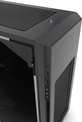 Phanteks Enthoo Pro M Tempered Glass Turnul Midi Cutie de calculator cu fereastră laterală Negru