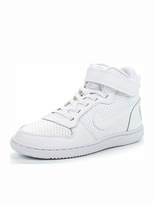 Court Court Borough MID PSV Kids Sports Shoes Basketball with Hoop & Loop Closure White