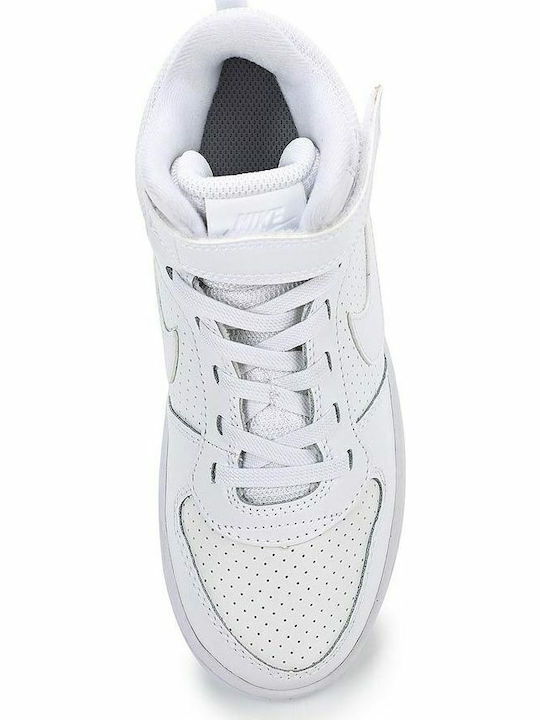 Court Court Borough MID PSV Kids Sports Shoes Basketball with Hoop & Loop Closure White