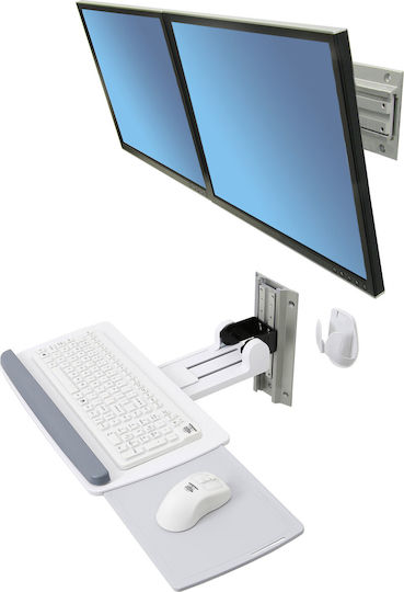 Ergotron Neo-Flex Dual Monitor Wall Mount Монтиран на стена Стойка за 2 Монитори до 24" Черна