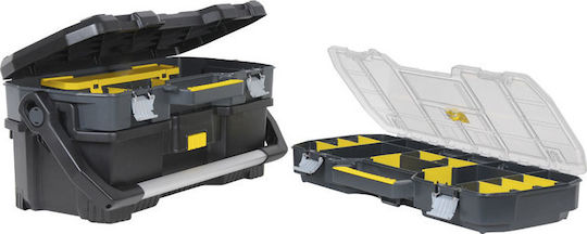 Stanley Hand Tool Case Plastic with Tobacco Case Dimensions: W67xD32.3xH28.3cm