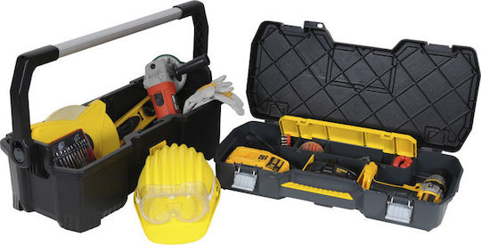 Stanley Hand Tool Case Plastic with Tobacco Case Dimensions: W67xD32.3xH28.3cm
