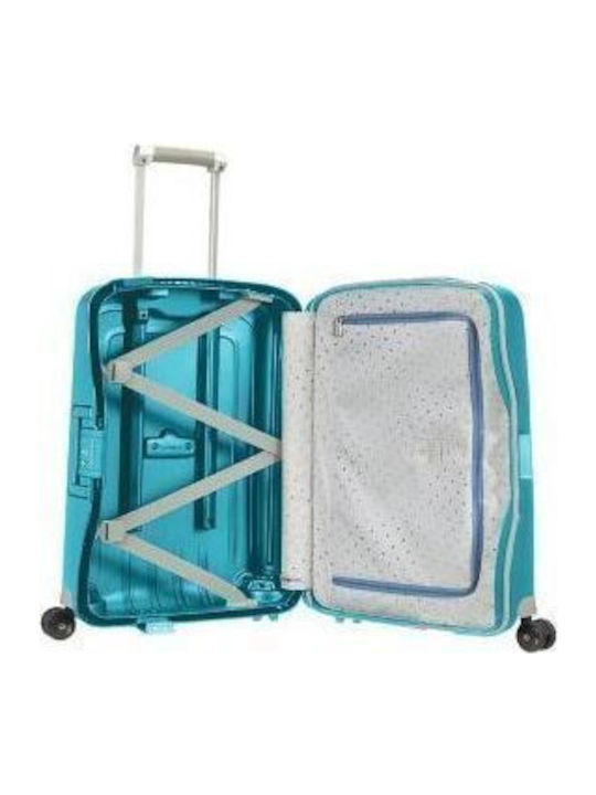 Samsonite S'cure Cabin Hard Suitcase Turquoise with 4 Wheels Height 55cm