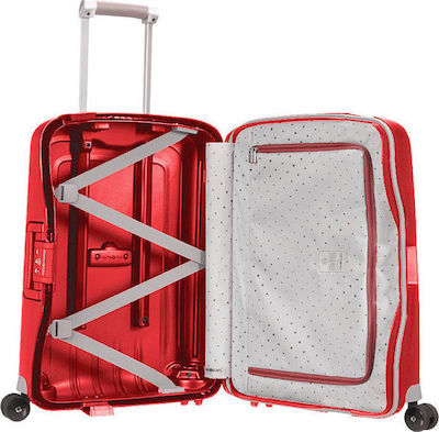 Samsonite S'Cure Spinner 55cm Crimson Red Cabin Travel Suitcase Hard Red with 4 Wheels Height 55cm