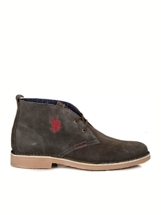 U.S. Polo Assn. Amadeus 10 Men's Suede Boots Gray