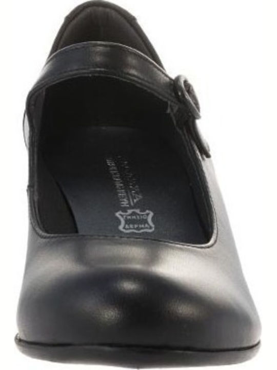 Anatomic Black Medium Heels with Strap