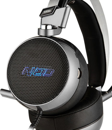 NOD Jarhead Over Ear Gaming Headset με σύνδεση 3.5mm / 2x3.5mm Γκρι