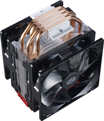 CoolerMaster Hyper 212 LED Turbo Ψύκτρα Επεξεργαστή Διπλού Ανεμιστήρα για Socket AM4/115x/AM3/AM3+ Κόκκινη