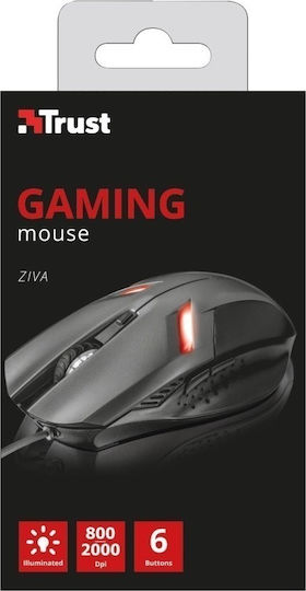 Trust Ziva Gaming Ποντίκι Γκρι