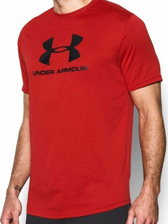 Under Armour Logo Herren Sport T-Shirt Kurzarm Rot