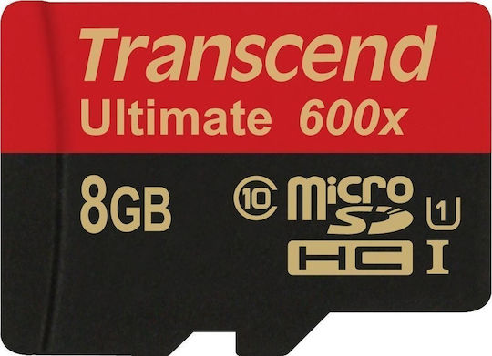 Transcend Ultimate 600x microSDHC 8GB U1 UHS-I with Adapter