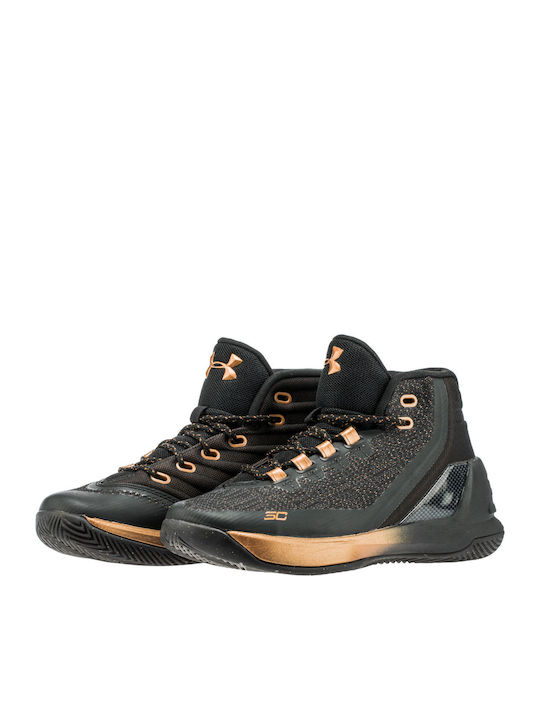 Curry 3 Kids Sports Shoes Basketball with Laces Black