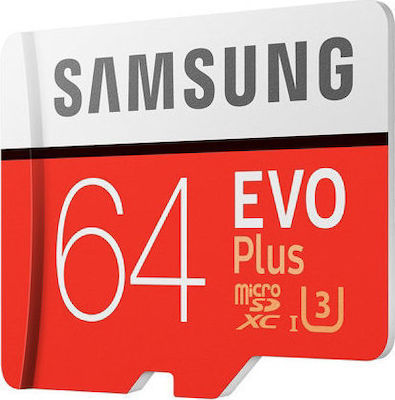 Samsung Evo Plus microSDXC 64GB Class 10 U3 UHS-I με αντάπτορα