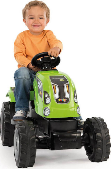 Kids Foot-to-Floor Ride On Tractor with Trailer & Pedal Farmer XL Green