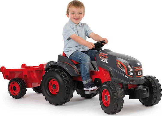 Kids Foot-to-Floor Ride On Tractor with Trailer & Pedal Stronger XXL Red