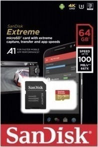 Sandisk Extreme microSDXC 64GB U3 V30 A1 UHS-I 100MB/s