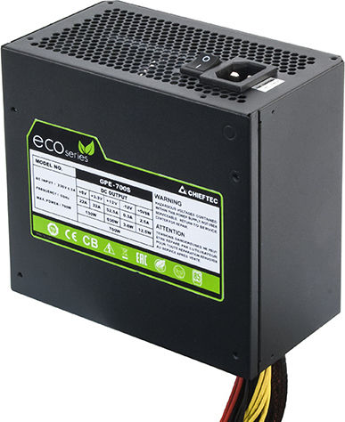 Chieftec Eco 600W Μαύρο Τροφοδοτικό Υπολογιστή Full Wired 80 Plus Bronze