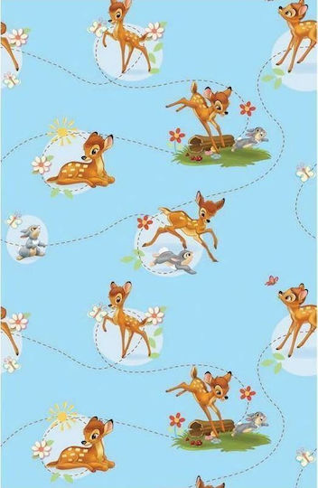 Disney Παιδική Κουρτίνα Bambi με Τιράντες Μπλε 140x290εκ.