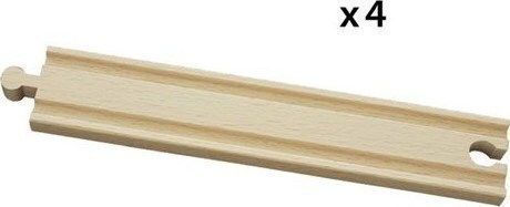 Brio Toys Long Straight Tracks Ράγες Σιδηρόδρομου από Ξύλο