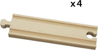 Brio Toys Medium Straight Tracks Ράγες Σιδηρόδρομου από Ξύλο