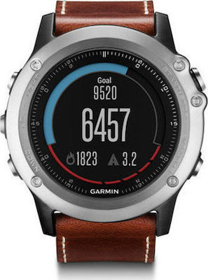 Garmin Fenix 3 Sapphire (Silver Leather Band Performer Bundle)