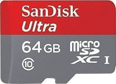 Sandisk Ultra microSDXC 64GB U1 A1 UHS-I 80MB/s με αντάπτορα