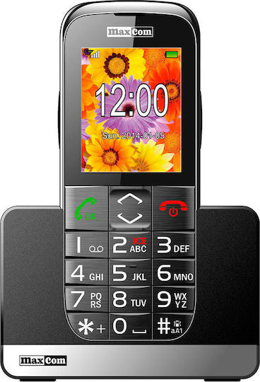 MaxCom MM720 Dual-SIM Handy mit Großen Tasten Schwarz