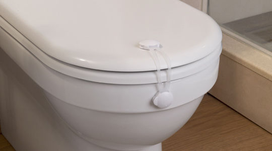 Inofix Cabinet & Drawer Lock with Sticker made of Plastic in White Color 16.3x3.6cm 2pcs