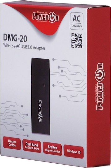 Inter-Tech DMG-20 USB Netzwerkadapter Mit Drahtloser Wi-Fi Verbindung 1200Mbps