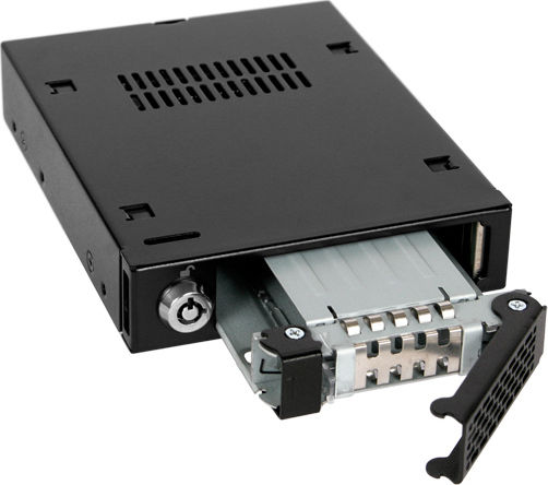 Icy Dock MB991SK-B Full Metal 2.5 inch Hot-Swap SATA/SAS HDD/SSD Mobile Rack Backplane Cage for External 3.5Inch Drive Bay Black (MB991SK-B)