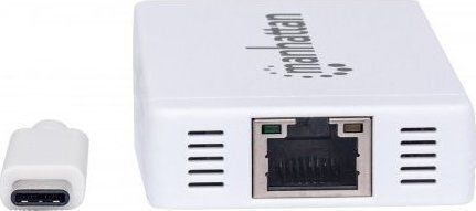 Manhattan USB-ETGIGA-3UC Hub 3 Ports USB 3.0 with USB-C Connection Ethernet White