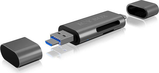 Icy Box Card Reader USB 3.0 micro USB Type-C για SD/microSD
